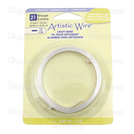 AWB-21F5-S10-03 - Artistic Wire Copper Flat Wire 5x0.75mm Silver Plated 21 Gauge Non-Tarnish Silver 0.91m (3ft) Pakistan AWB-21F5-S10-03,Metallic wires,Copper,Silver plated,Copper,Flat,Wire,Silver Plated,21 Gauge,5x0.75mm,Silver,Non-Tarnish,0.91m (3ft),Pakistan,Artistic Wire,montreal, quebec, canada, beads, wholesale