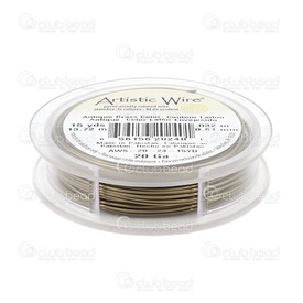 AWS-20-24-15YD - Artistic Wire Fils Cuivre 20 Jauge Laiton Antique 13.7m (15 verges) Pakistan AWS-20-24-15YD,Cuivre,15 Yards,Cuivre,Fils,20 Jauge,Laiton Antique,15 Yards,Pakistan,Artistic Wire,montreal, quebec, canada, beads, wholesale