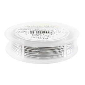 AWS-20-SS-15YD - Artistic Wire Fil Acier Inoxydable 304 Plaqué Argent 20 Jauge 15 Verges É-U AWS-20-SS-15YD,Fils métalliques,Acier inoxydable,Artistic wire,Stainless Steel 304,Fils,Silver Plated,20 Jauge,15 Yards,É-U,Artistic Wire,montreal, quebec, canada, beads, wholesale