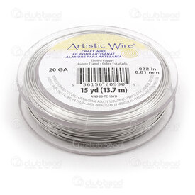 AWS-20-TC-15YD - Artistic Wire Fil Cuivre 20 Jauge 0.81mm Cuivre Étamé 13.7m (15vg) Pakistan AWS-20-TC-15YD,Cuivre,Artistic wire,Cuivre,Fils,20 Jauge,0.81mm,Cuivre,Tinned,13.7m (15yd),Pakistan,Artistic Wire,montreal, quebec, canada, beads, wholesale