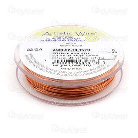 AWS-22-10-15YD - Artistic Wire Copper Wire 22 Gauge Natural Copper 15yards (13.7m) USA AWS-22-10-15YD,Metallic wires,Copper,Artistic wire,montreal, quebec, canada, beads, wholesale