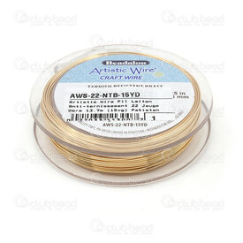 AWS-22-NTB-15YD - Artistic Wire Fil Laiton Anti-ternissement 22 Jauge Doré 13.7m (15vg) Pakistan AWS-22-NTB-15YD,Cuivre,montreal, quebec, canada, beads, wholesale