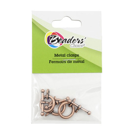 BC1-1702-0901-OXCO - Metal Toggle Clasp 12mm Antique Copper 3 Set BC1-1702-0901-OXCO,Findings,Beaders' Choice,12mm,Metal,Toggle Clasp,12mm,Brown,Antique Copper,Metal,3pcs,China,Off Price Policy,montreal, quebec, canada, beads, wholesale