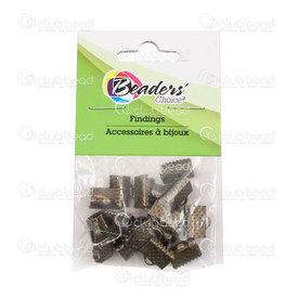 BC1-1703-0301-OXBR - Metal Ribbon Claw Connector 10mm Brass Nickel 12pcs BC1-1703-0301-OXBR,montreal, quebec, canada, beads, wholesale