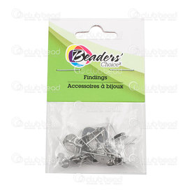 BC1-1708-0305-WH - Metal Earring Flat Stud 8X12mm Nickel Nickel Free 20pcs BC1-1708-0305-WH,Beaders' Choice,montreal, quebec, canada, beads, wholesale