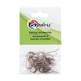 BC1-1708-0315-OXCO - Metal Flat Fish Hook With Bead 14X17mm Antique Copper Nickel Free 20pcs BC1-1708-0315-OXCO,Findings,Earrings,Metal,20pcs,Metal,Flat Fish Hook,With Bead,14X17MM,Brown,Antique Copper,Metal,Nickel Free,20pcs,China,montreal, quebec, canada, beads, wholesale