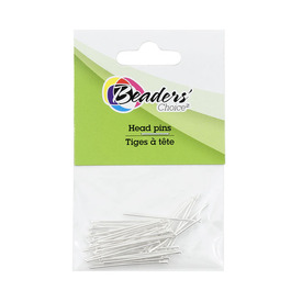 BC1-A-1714-0111 - Beaders' Choice Metal Head Pin 25mm Silver Wire Size 0.7mm 40pcs BC1-A-1714-0111,Findings,Retail packagings,Silver,Metal,Head Pin,25MM,Grey,Silver,Metal,Wire Size 0.7mm,40pcs,China,Beaders' Choice,montreal, quebec, canada, beads, wholesale