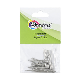 BC1-A-1714-0115 - Beaders' Choice Metal Head Pin 25mm Natural Wire Size 0.7mm 40pcs BC1-A-1714-0115,Findings,Beaders' Choice,40pcs,Metal,Head Pin,25MM,Grey,Natural,Metal,Wire Size 0.7mm,40pcs,China,Beaders' Choice,montreal, quebec, canada, beads, wholesale