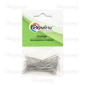 BC1-A-1714-0125 - Beaders' Choice Metal Head Pin 38mm Natural Wire Size 0.7mm 40pcs BC1-A-1714-0125,Findings,40pcs,Metal,Head Pin,38MM,Grey,Natural,Metal,Wire Size 0.7mm,40pcs,China,Beaders' Choice,montreal, quebec, canada, beads, wholesale