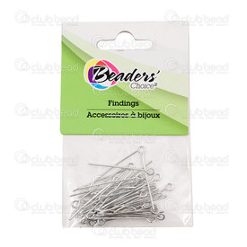BC1-A-1714-0215 - Beaders' Choice Metal Eye Pin 25mm Nickel Wire Size 0.7mm 40pcs BC1-A-1714-0215,Findings,40pcs,Metal,Eye Pin,25MM,Grey,Nickel,Metal,Wire Size 0.7mm,40pcs,China,Beaders' Choice,montreal, quebec, canada, beads, wholesale