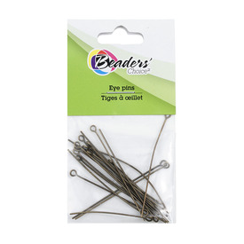BC1-A-1714-0233 - Beaders' Choice Metal Eye Pin 50mm Antique Brass Wire Size 0.7mm 20pcs BC1-A-1714-0233,Findings,Metal,Eye Pin,50MM,Green,Antique Brass,Metal,Wire Size 0.7mm,20pcs,China,Beaders' Choice,montreal, quebec, canada, beads, wholesale