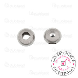 E-1720-0133-H - PRIX NET Acier Inoxydable 304 Bille Rond 5.5x6mm Creux Trou 2.5mm Naturel 300pcs E-1720-0133-H,Acier inoxydable,montreal, quebec, canada, beads, wholesale