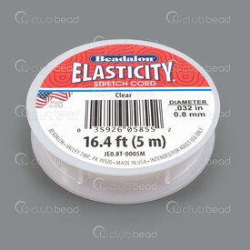 JE0.8T-0005M - Beadalon Elastic Cord Monofilement Elasticity 0.8mm Clear 5m Roll USA JE0.8T-0005M,Elastic,Clear,0.8mm,Elastic,Monofilement,Cord,Elasticity,0.8mm,Clear,5m Roll,USA,Beadalon,montreal, quebec, canada, beads, wholesale