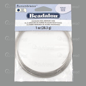 JMNT-1Z - Beadalon Fils Mémoire Acier Inoxydable Collier Diamètre de 100x0.7mm 1 oz (28,3 g) É-U JMNT-1Z,beadalon,montreal, quebec, canada, beads, wholesale