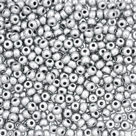 T-1101-3081 - Glass Bead Seed Bead Round 6/0 Preciosa Matt Silver Opaque 50g app. 700pcs Czech Republic T-1101-3081,Beads,Seed beads,6/0,Bead,Seed Bead,Glass,Glass,6/0,Round,Round,Grey,Silver,Matt,Opaque,montreal, quebec, canada, beads, wholesale