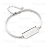 Stainless Steel 304 Bangle with 25x10mm Rectangle Bezel Cup Natural 5pcs 4007-0214-48R25
